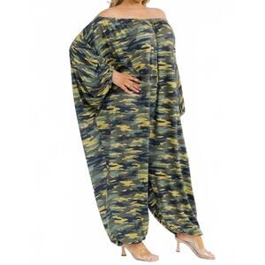 NEW KAREN T DESIGN long sleeve harem jumpsuit - plus in camo